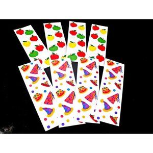 Mrs Grossman LOT--33 Strips  Apples, Trick or Treat, Confetti STICKERS-